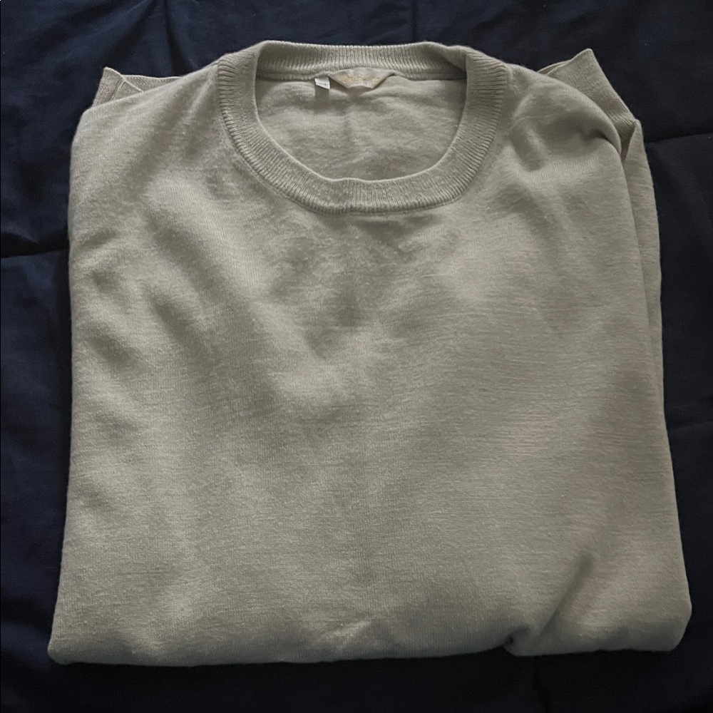 Men's Classic Beige Crewneck Sweater